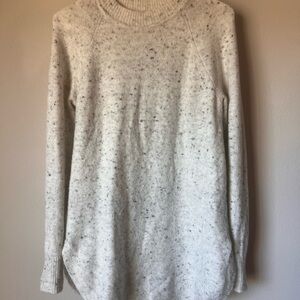 LOFT Speckled Cream mock neck tunic Sweater